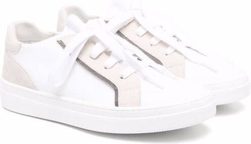 Brunello Cucinelli Kids panelled low-top sneakers White