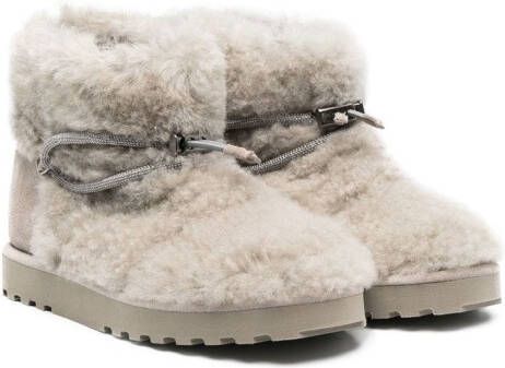 Brunello Cucinelli Kids shearling-trim snow boots Grey