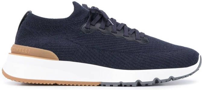 Brunello Cucinelli knitted low-top sneakers Blue