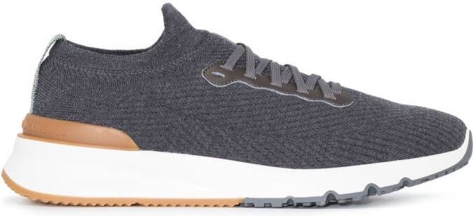 Brunello Cucinelli knitted low-top sneakers Grey