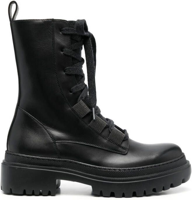 Brunello Cucinelli lace-up ankle boots Black