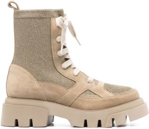 Brunello Cucinelli lace-up ankle boots Gold