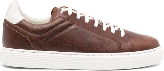 Brunello Cucinelli lace-up leather sneakers Brown