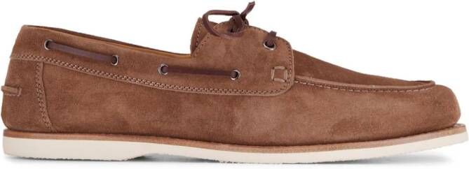Brunello Cucinelli lace-up suede shpes Brown