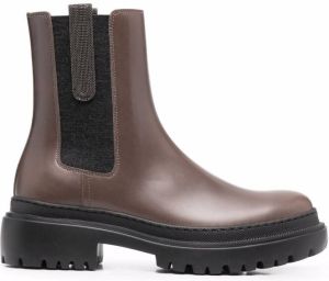 Brunello Cucinelli leather Chelsea boots Brown