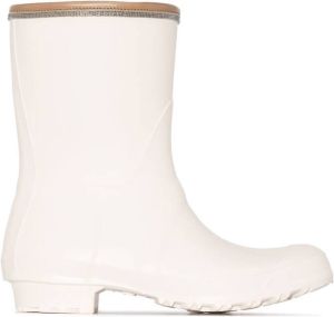 Brunello Cucinelli leather-trim rain boots White
