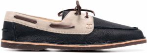 Brunello Cucinelli leather two-tone boat shoes Blue