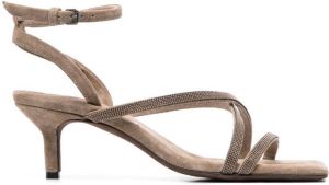 Brunello Cucinelli low-heel strap sandals Brown