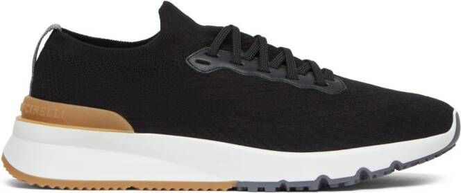 Brunello Cucinelli low-top knitted sneakers Black