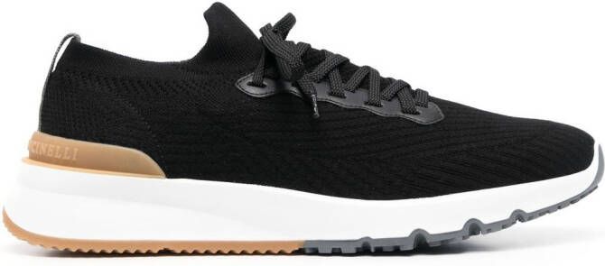 Brunello Cucinelli low-top knitted sneakers Black - Picture 1