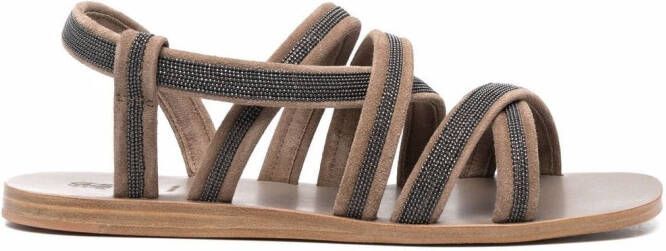 Brunello Cucinelli Monili-chain strappy sandals Brown