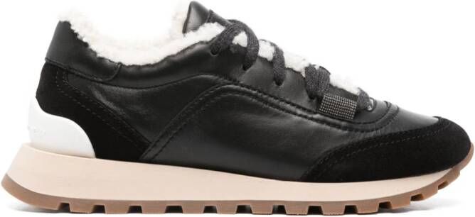 Brunello Cucinelli shearling-lined leather sneakers Black