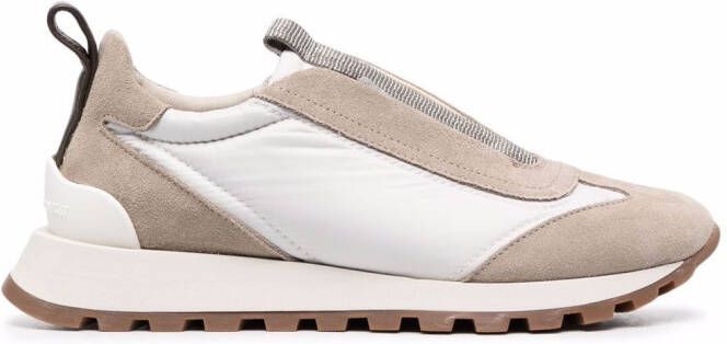 Brunello Cucinelli monili-embellished slip-on sneakers White