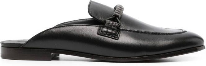 Brunello Cucinelli polished-finish slip-on loafers Black