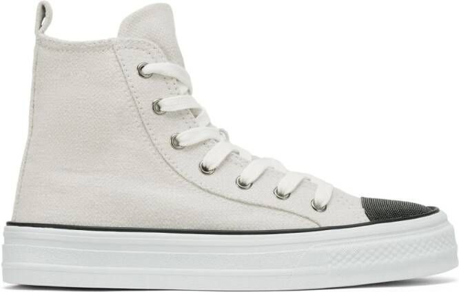 Brunello Cucinelli panelled lace-up sneakers White