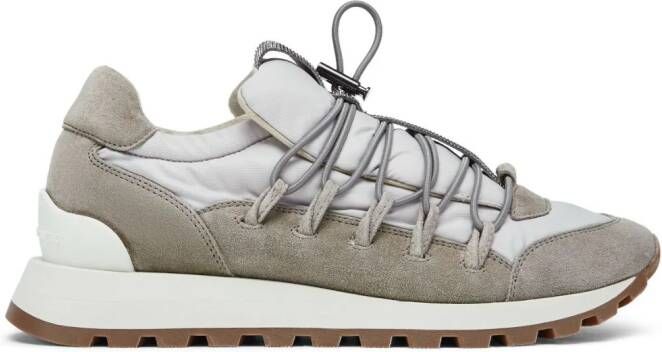 Brunello Cucinelli panelled leather sneakers Grey