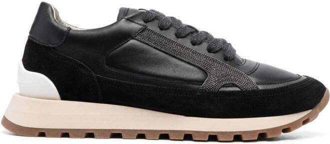 Brunello Cucinelli panelled low-top sneakers Black
