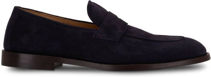 Brunello Cucinelli penny-slot suede loafers Blue