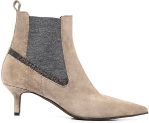 Brunello Cucinelli pointed toe low heel boots Brown