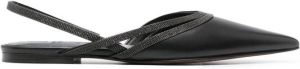 Brunello Cucinelli pointed-toe slingback ballerina shoes Black