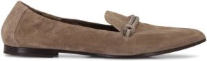 Brunello Cucinelli pointed-toe suede loafers Brown