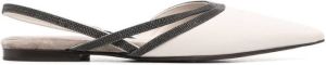 Brunello Cucinelli slingback pointed-toe shoes White