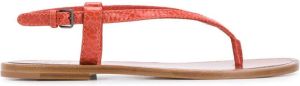 Brunello Cucinelli snakeskin-effect flat sandals Orange