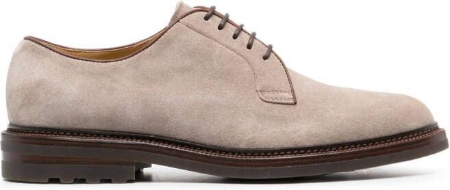 Brunello Cucinelli suede derby shoes Neutrals