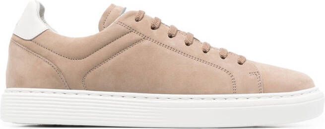 Brunello Cucinelli suede lace-up sneakers Brown