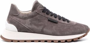 Brunello Cucinelli suede lace-up sneakers Grey