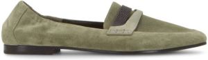 Brunello Cucinelli suede-leather loafers Green