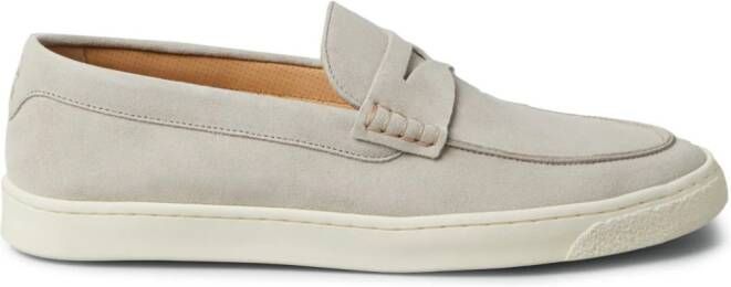 Brunello Cucinelli suede penny loafers Grey