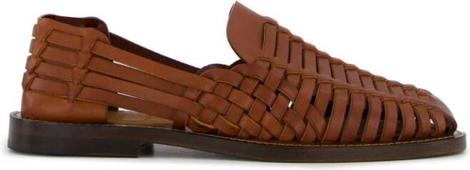 Brunello Cucinelli woven leather sandals Brown