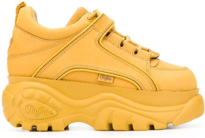 Buffalo platform lace-up sneakers Yellow