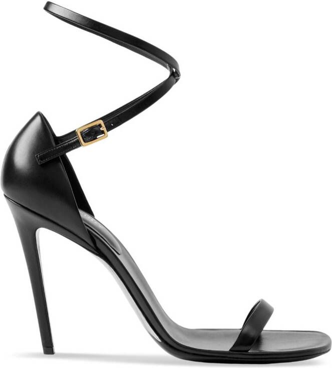 Burberry 100mm wrap-around leather sandals Black