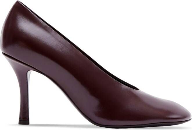 Burberry almond-toe leather pumps Red