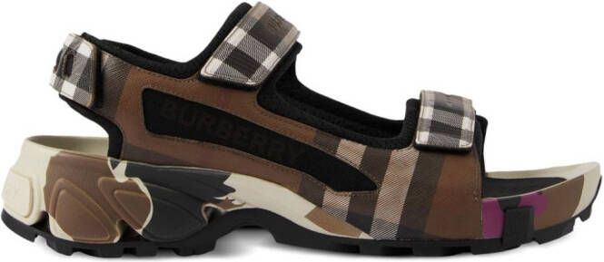 Burberry Arthur check-pattern sandals Brown