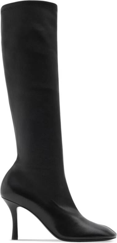 Burberry Baby leather knee-high boots Black