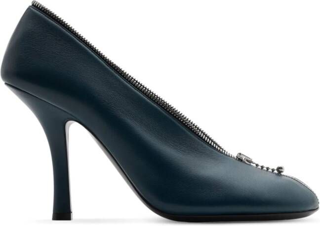 Burberry Baby Zip 100mm leather pumps Blue