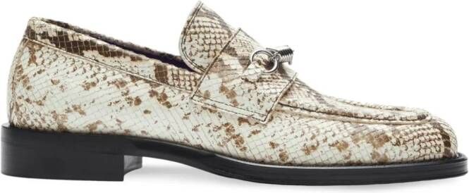 Burberry Barbed python-print loafers Neutrals
