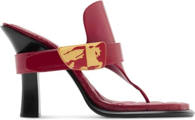 Burberry Bay leather sandals Red