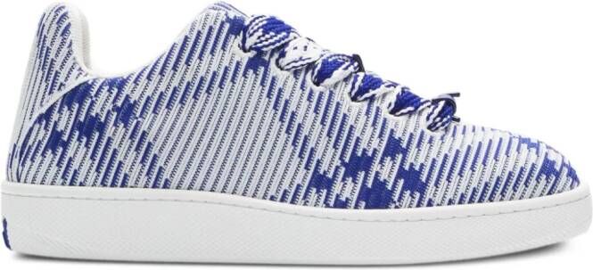 Burberry Box checked leather sneakers Blue
