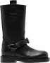 Burberry buckled-strap leather boots Black - Thumbnail 1