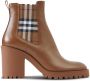 Burberry Check Panel 70mm leather ankle boots Brown - Thumbnail 1