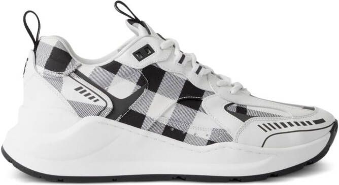 Burberry check-pattern leather sneakers White