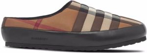 Burberry check-pattern slippers Brown