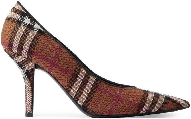 Burberry check point-toe pumps Brown
