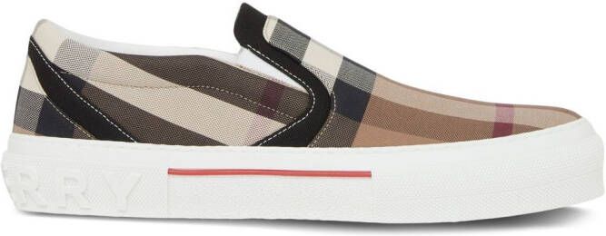 Burberry checked slip-on sneakers Brown