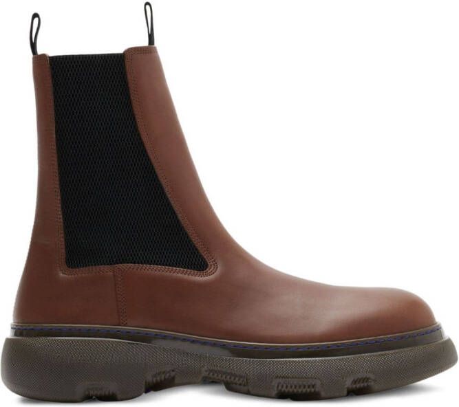 Burberry Creeper leather Chelsea boots Brown