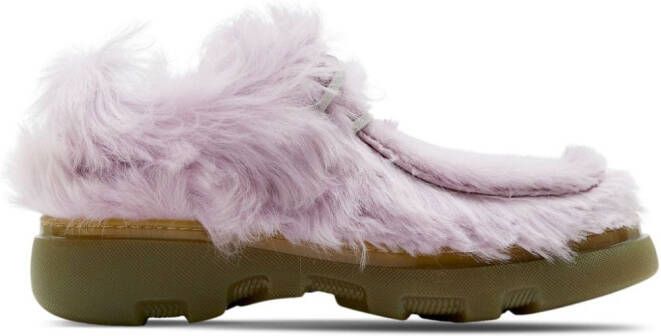 Burberry Creeper shearling Derby shoes Pink